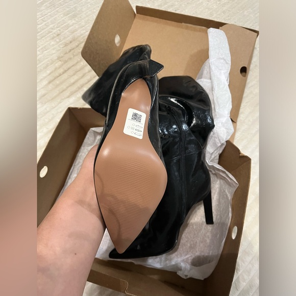 ASOS Black High Knee Heeled Boots - Picture 2 of 7